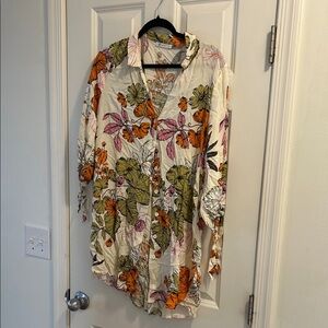 Cupshe Floral Print dress with Orange and Green Accents